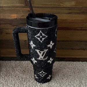 Louis Vuitton Black and White Crystal Tumbler